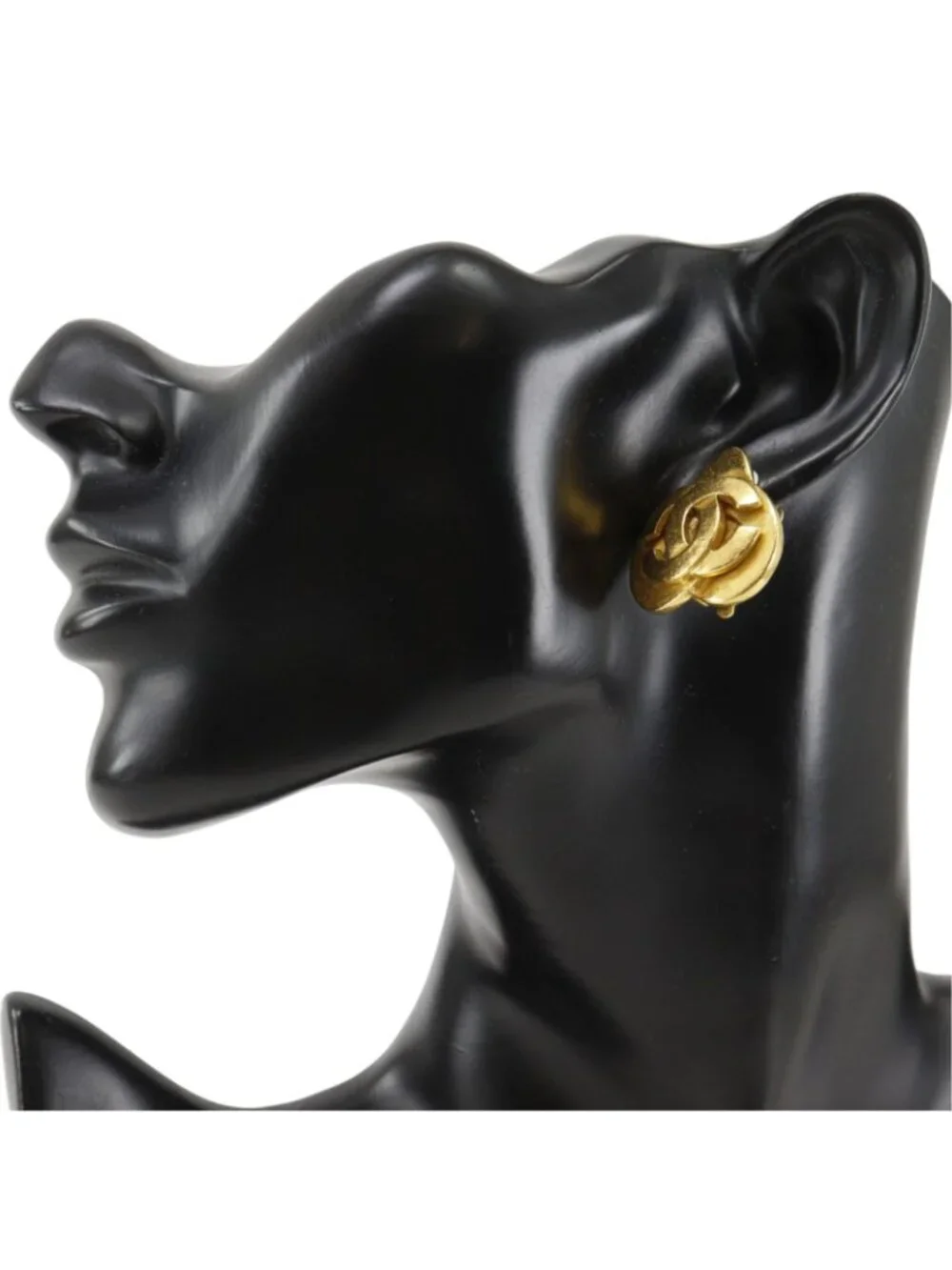 Chanel CC Logo Vintage Gold Plated Earrings